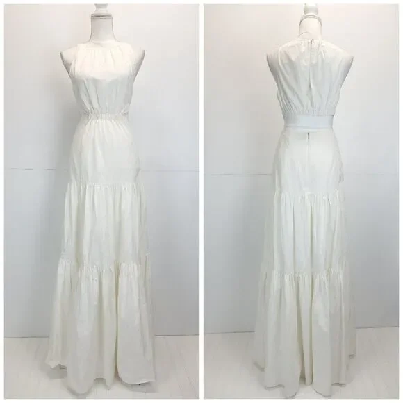 Significant Other Poppy Cut-Out Maxi Dress Ivory White Small - Picture 3 of 13